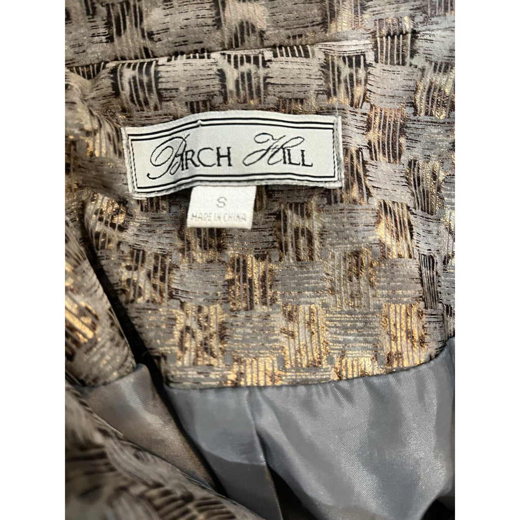 BIRCH HILL Gray Brown Polyester Snake Print Zipper Front Coat Jacket Vintage S