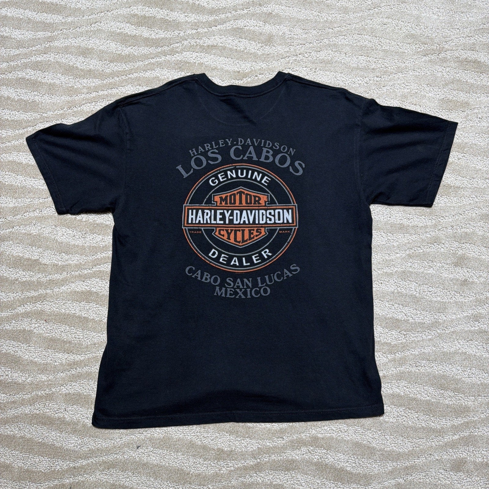 VINTAGE Y2K Harley Davidson XL Pocket T-Shirt Cabo San Lucas Mexico 2006/2007
