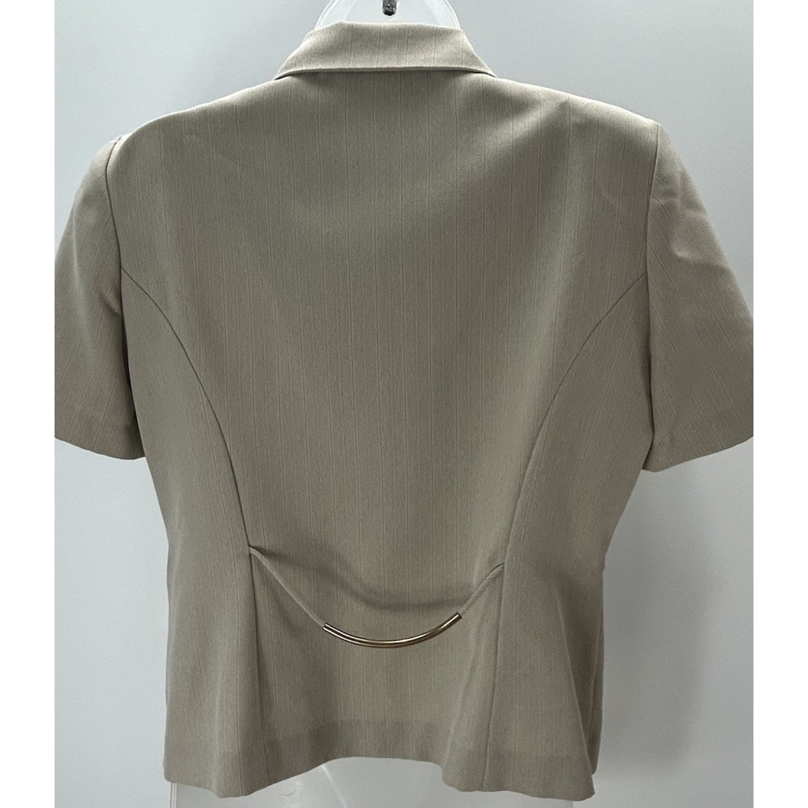 Perceptions Petite Womens Blazer Size 10P Buttons Shoulder Pads Short Sleeve.