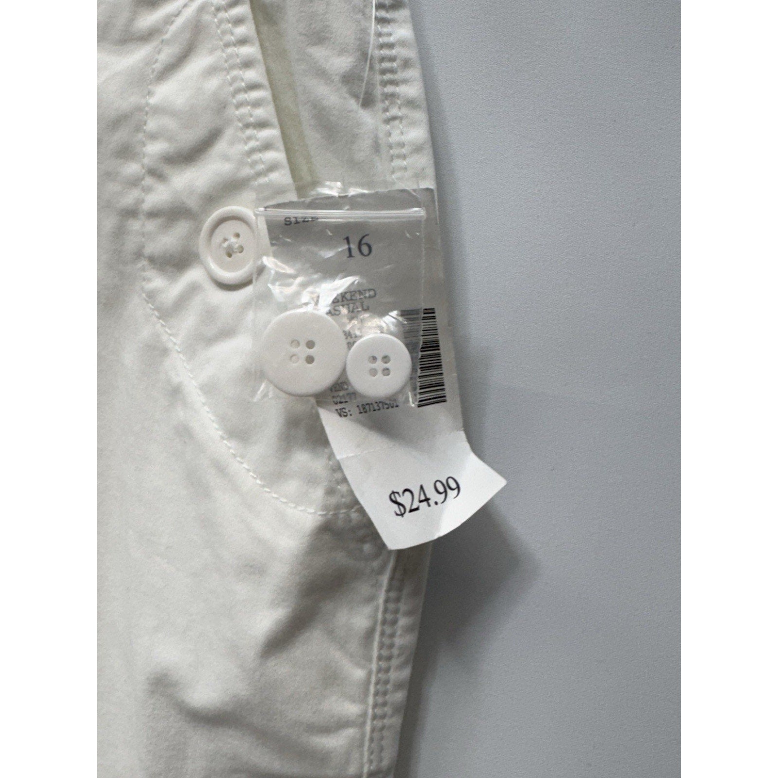 Fashion Bug Weekend Casual White Pants Women’s Size 16 Average NWT