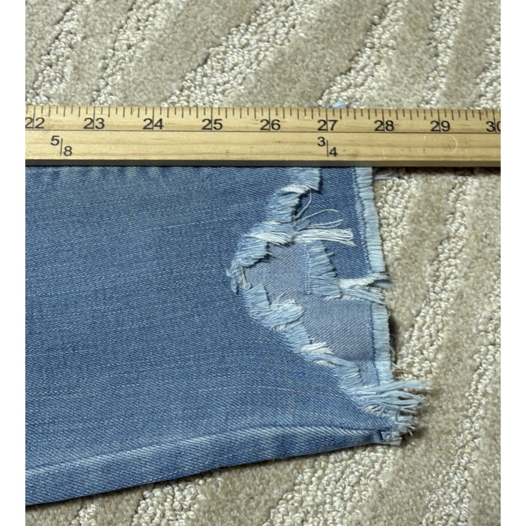 KanCan Jeans Women 7/27 Blue Skinny High Rise Denim Distressed Button Fly