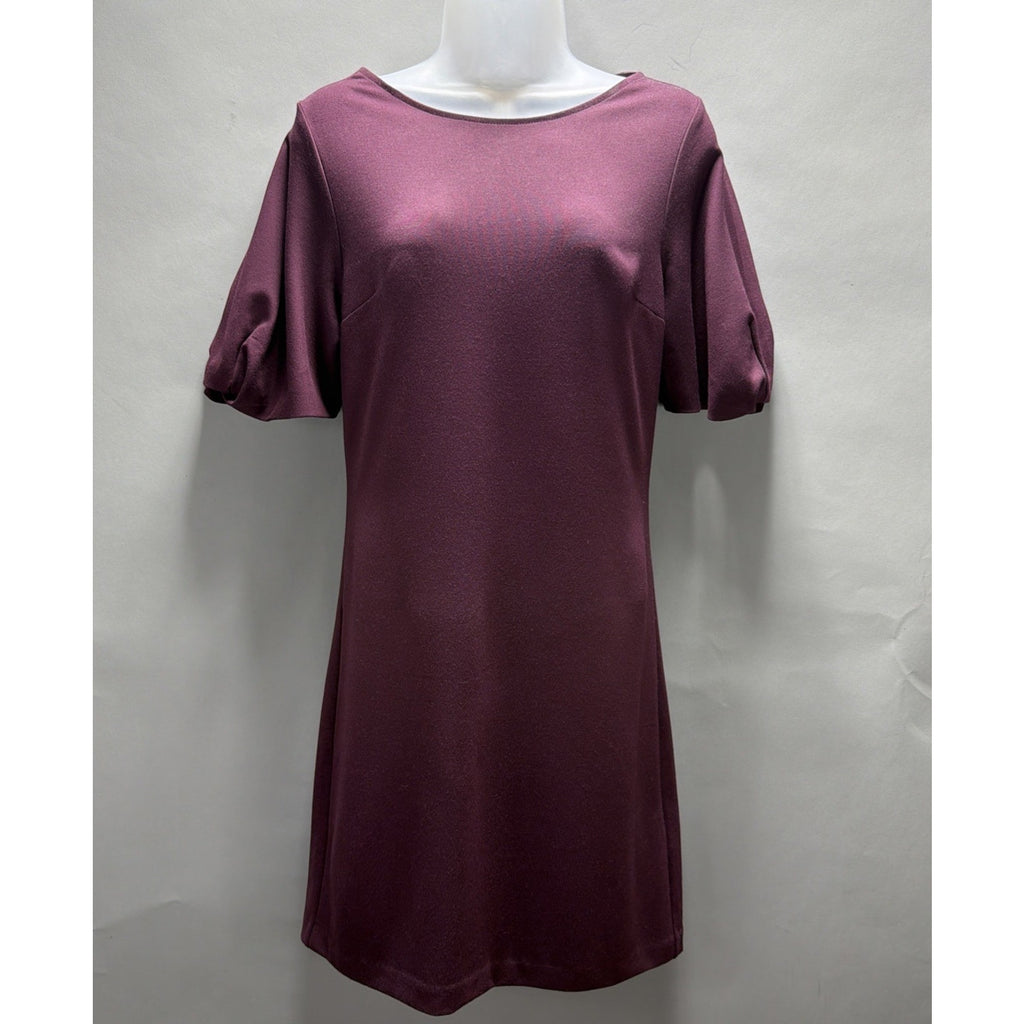 Express XS Woman's Eggplant Purple Lined Short Sleeve Career Work Dress