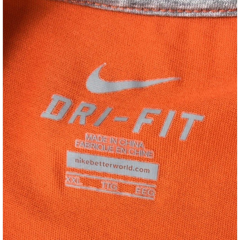 NIKE Mens Orange DRI FIT Crew Neck Short Sleeve Tee Shirt XXL