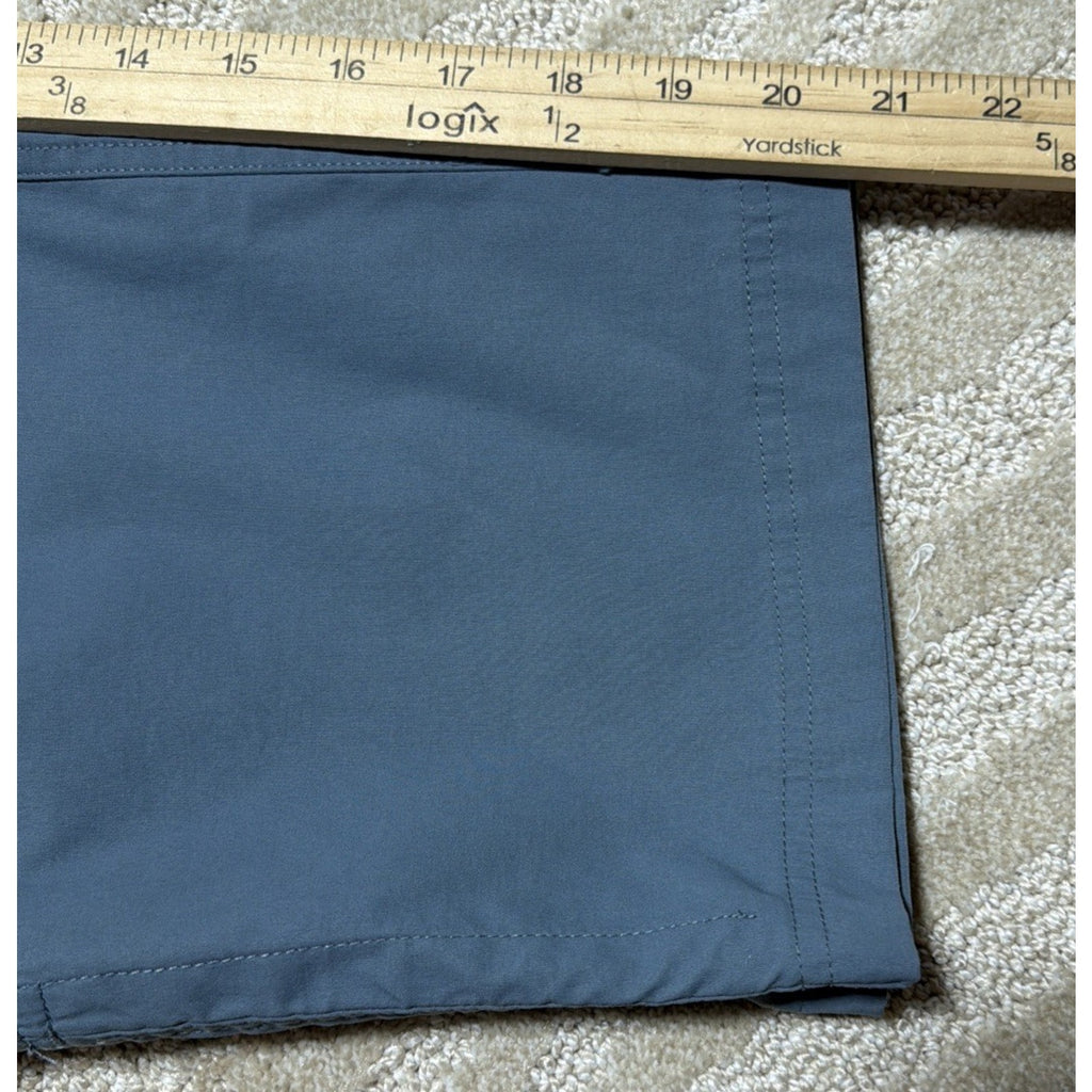 Eddie Bauer Tech Capri Pants Womens 14 Blue Nylon Stretch Hiking UPF 50+