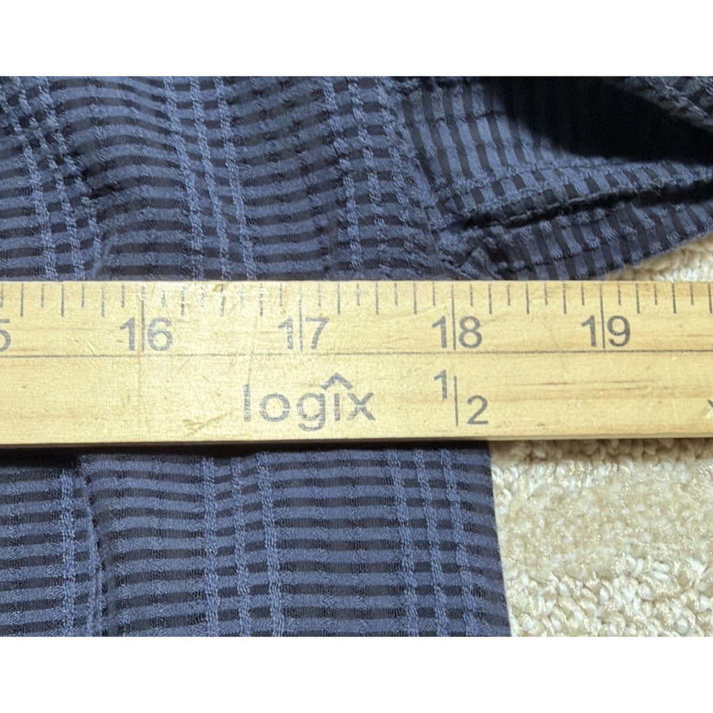 Loft Women's Long Sleeve Blouse Top Tie V Neck Textured Blue Size Medium
