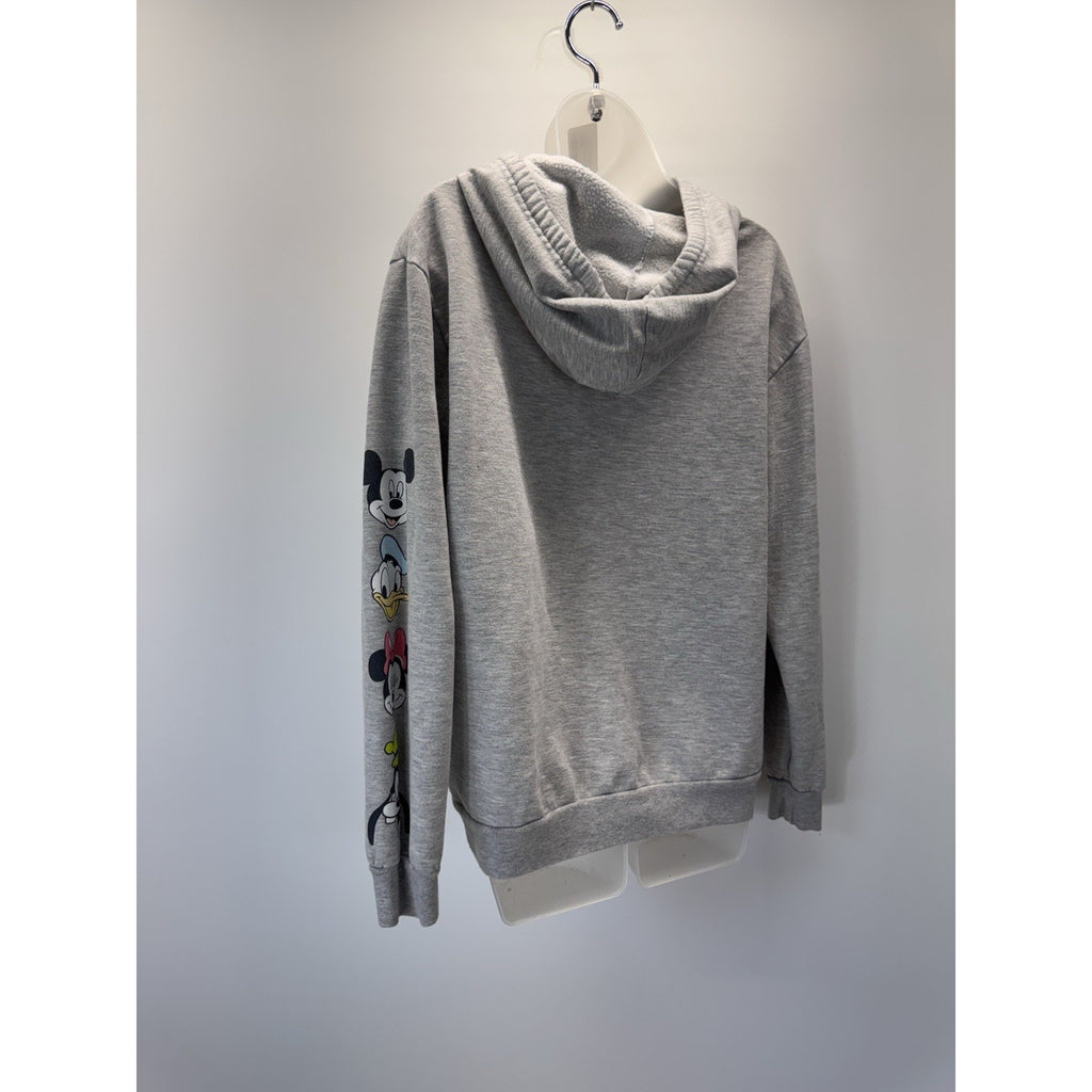 Disney Hoodie Womens XL Gray Mickey Mouse Fleece Sweatshirt *READ