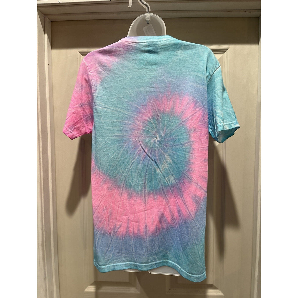 Vintage Great Smokey Mountains Tennessee Pink Blue T-shirt Medium Tie Dye