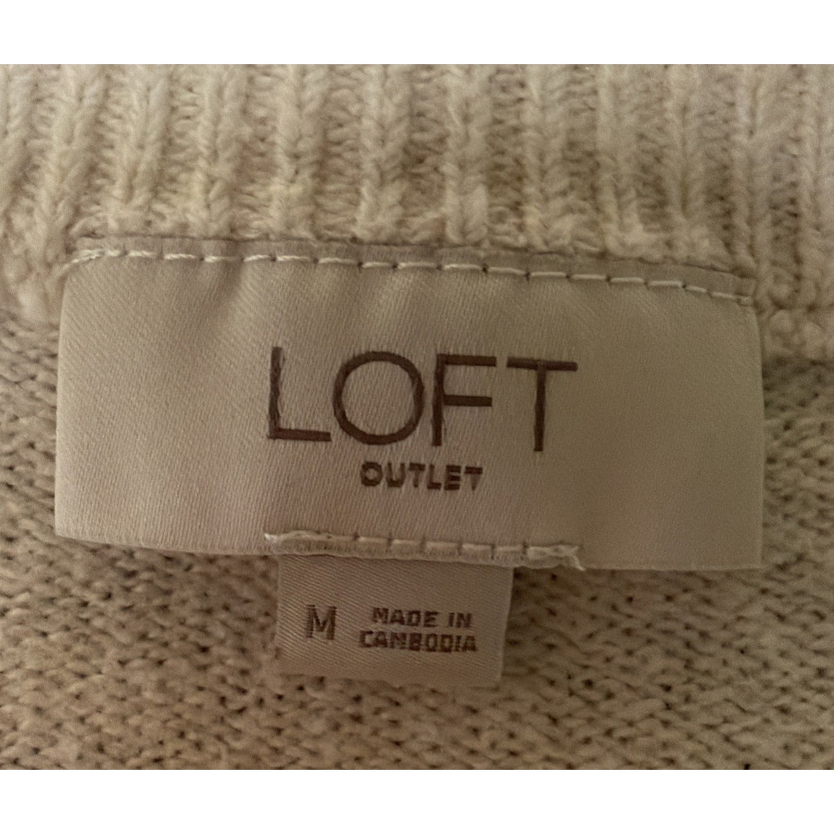 LOFT Fair Isle Knit Super Soft Sweater Blue Cream Sz.M Stretch