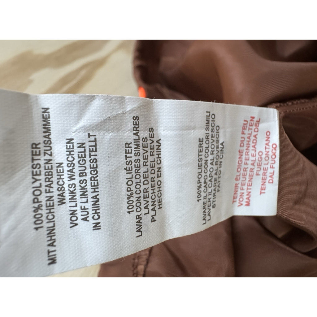 PrettyLittleThing Windbreaker Sheath Dress 3X Brown Orange Zip Long Rain Coat