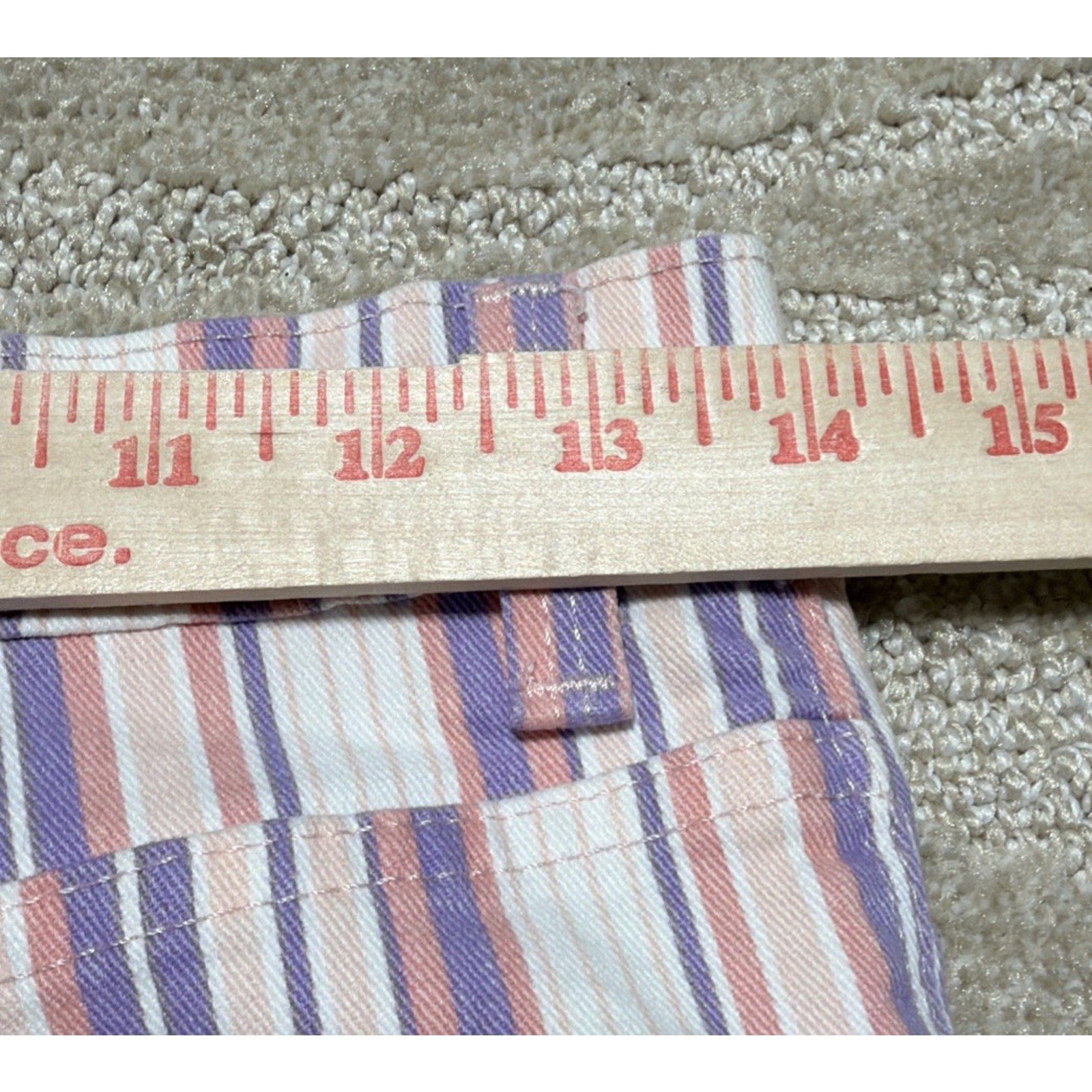 GLORIA VANDERBILT Amanda Capri SIZE 4 Ribbon Stripe Cropped Denim Pant 27x20