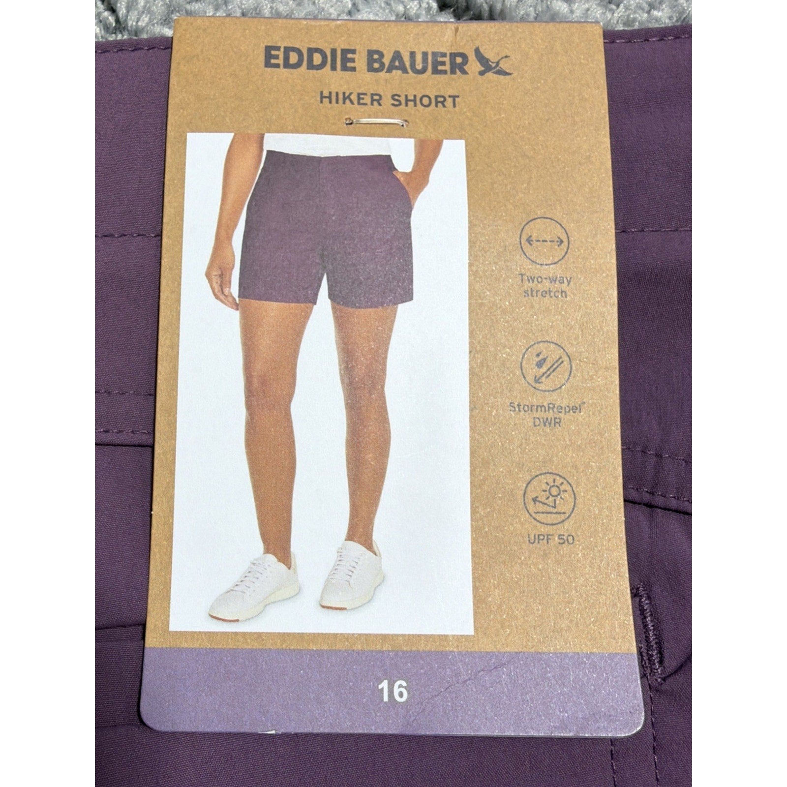 Eddie Bauer Shorts Women’s 16 Hiker Nylon Spandex Performance Stretch Purple New