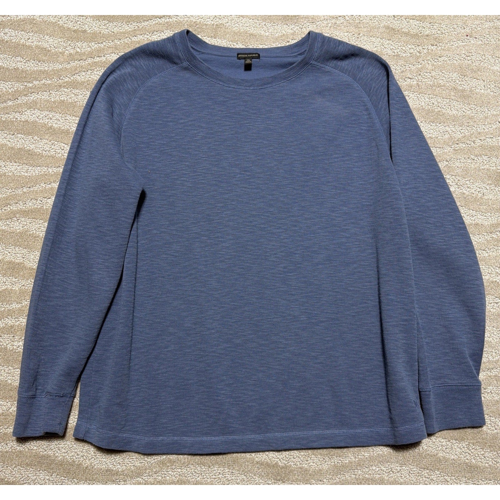 Banana Republic Double Knit Long Sleeve Crewneck Vintage Indigo Shirt Men’s XXL