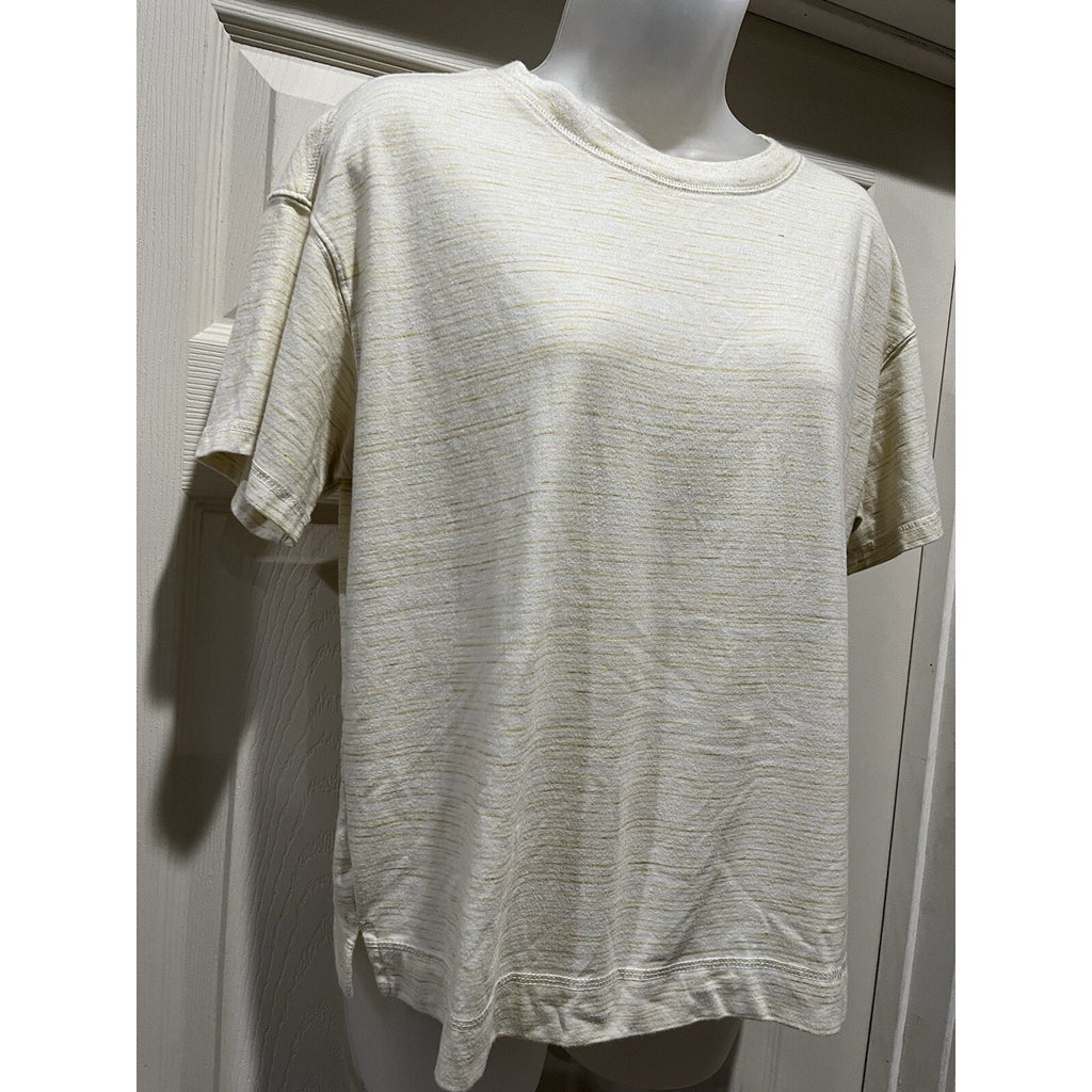 Old Navy Women Ivory Short Sleeve T-shirt Top Women's Loose Fit Size Small