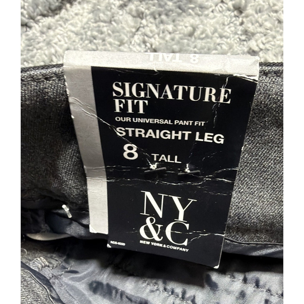 New York & Co 7th Avenue Signature Fit Pant Gray Black 8T Straight Career New