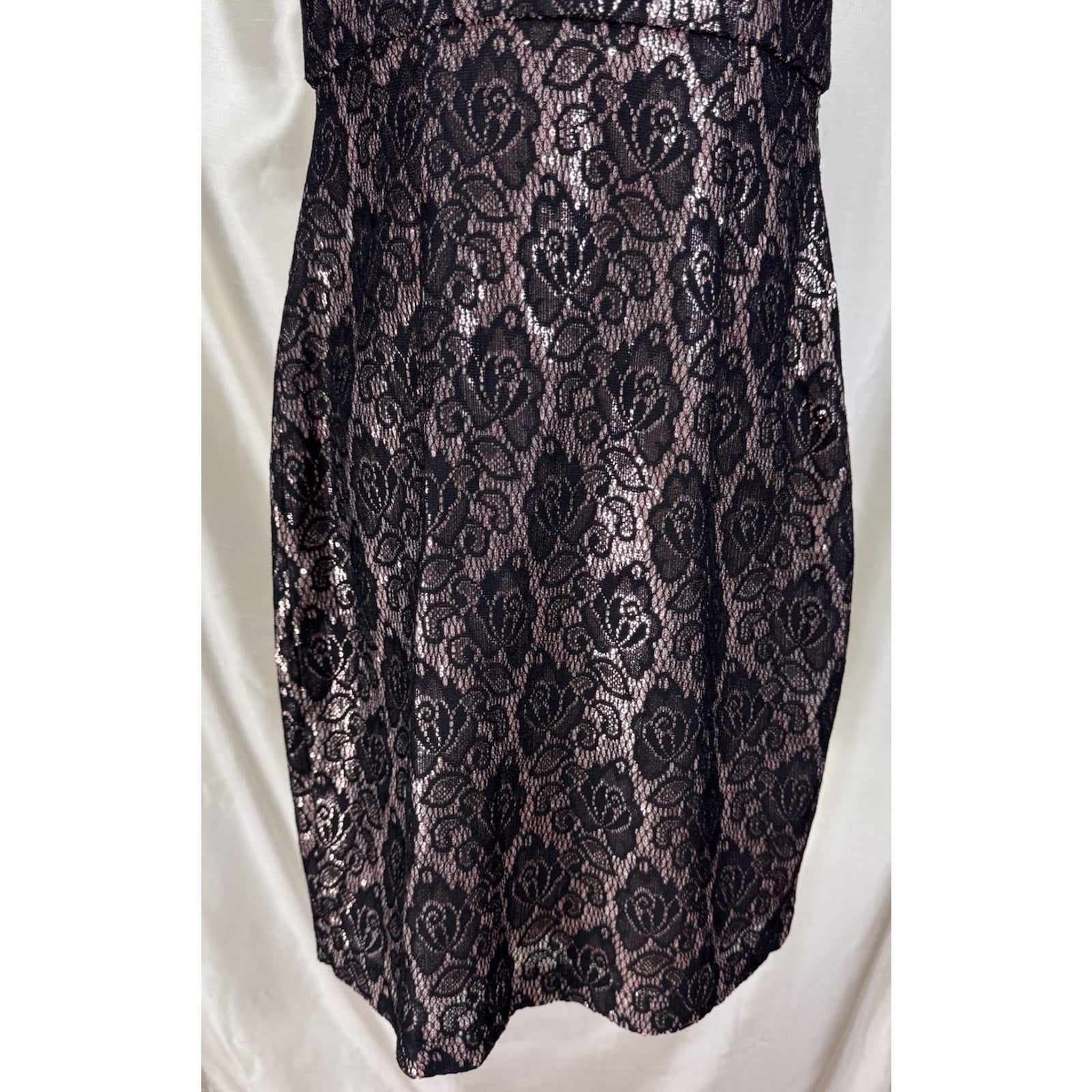 Bisou Bisou Dress Blush/Black strapless with attachable straps NWT Women’s 8