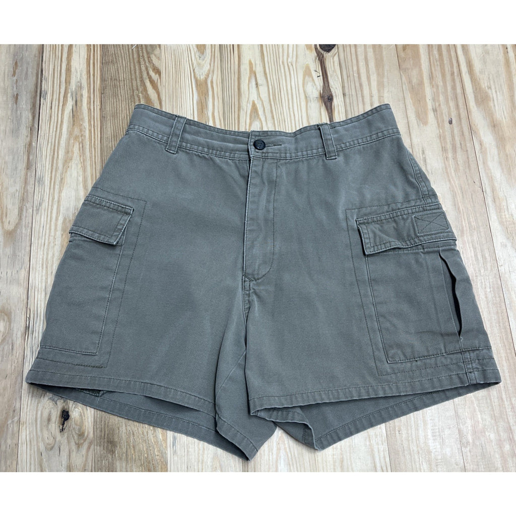 J Crew Women's Active Cargo Shorts Size 4 Khaki Brown Zipper Pockets 100% Cotton
