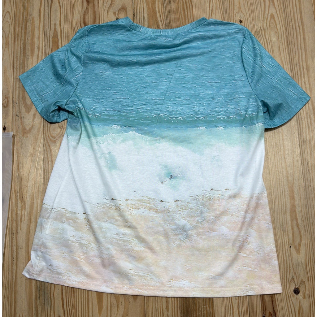 NWT Just Fashion Now Short Sleeve Shirt sz 2XL beach ocean