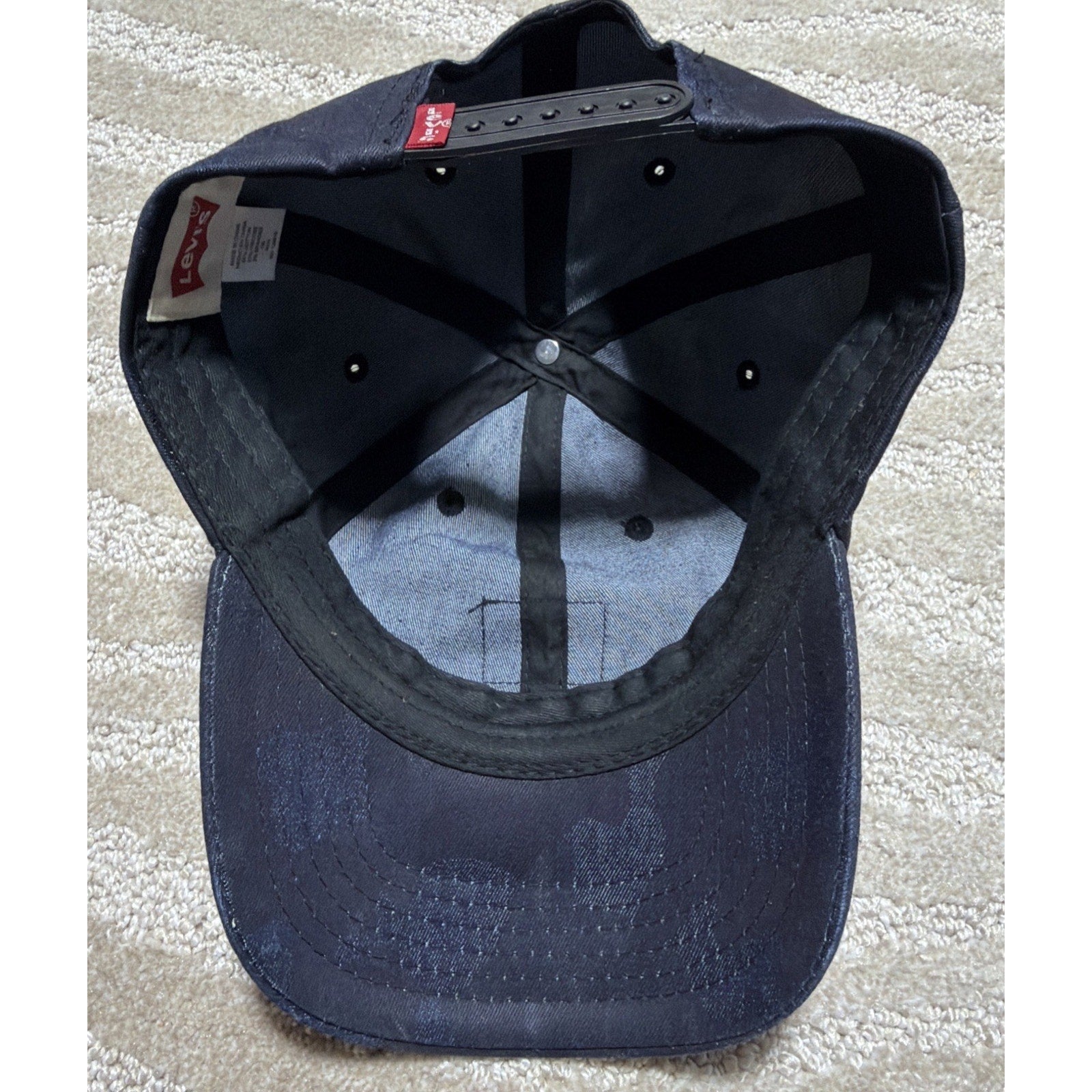 Levi Strauss & Co Men's Logo Baseball Cap Snapback Hat Red Tag Dark Blue Camo