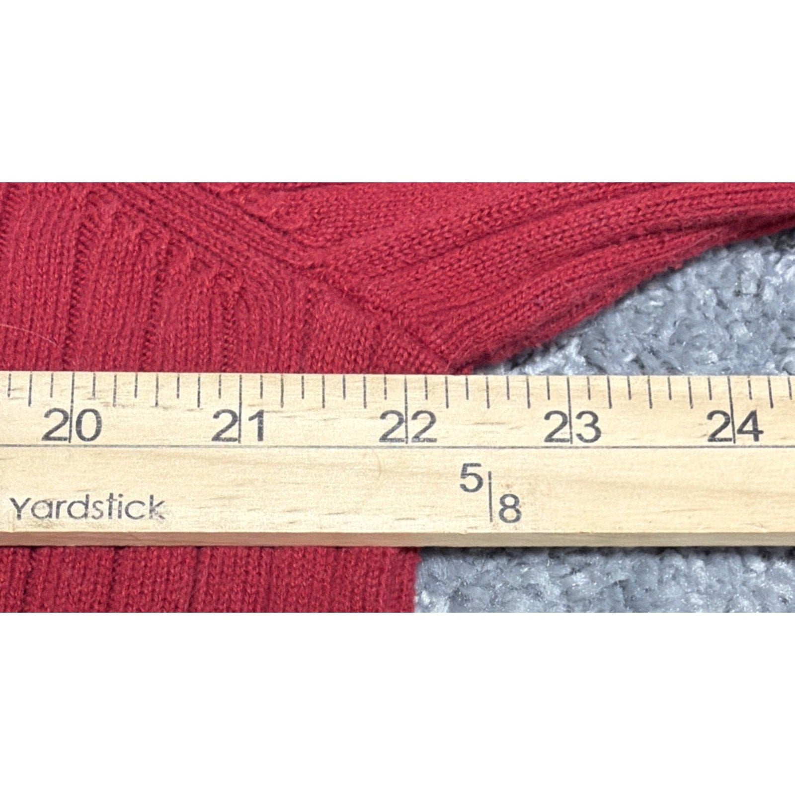 Eddie Bauer Womens Sweater XXL Red Mock Neck Cardigan Full Zip Ribbed Cotton