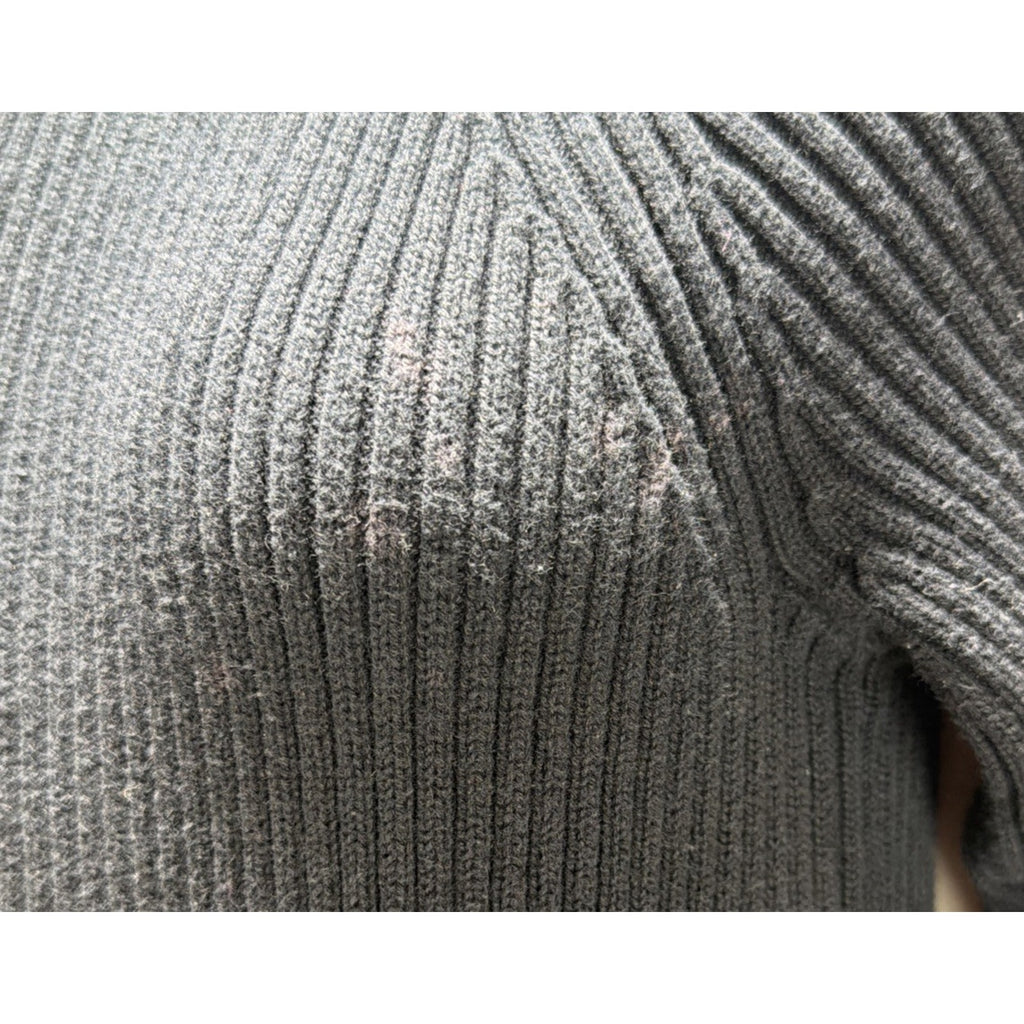 Ralph Lauren Heavyweight Black Cotton Ribbed Turtleneck Sweater Size M Spot