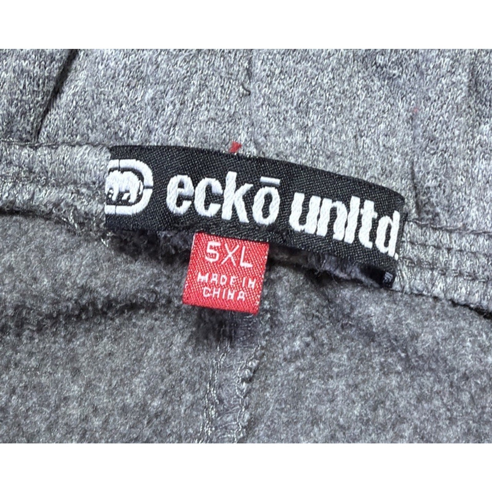 Ecko Unltd. Fleece Jogger Mens 5XL Gray Raw Uncut Logo Sweatpant Activewear