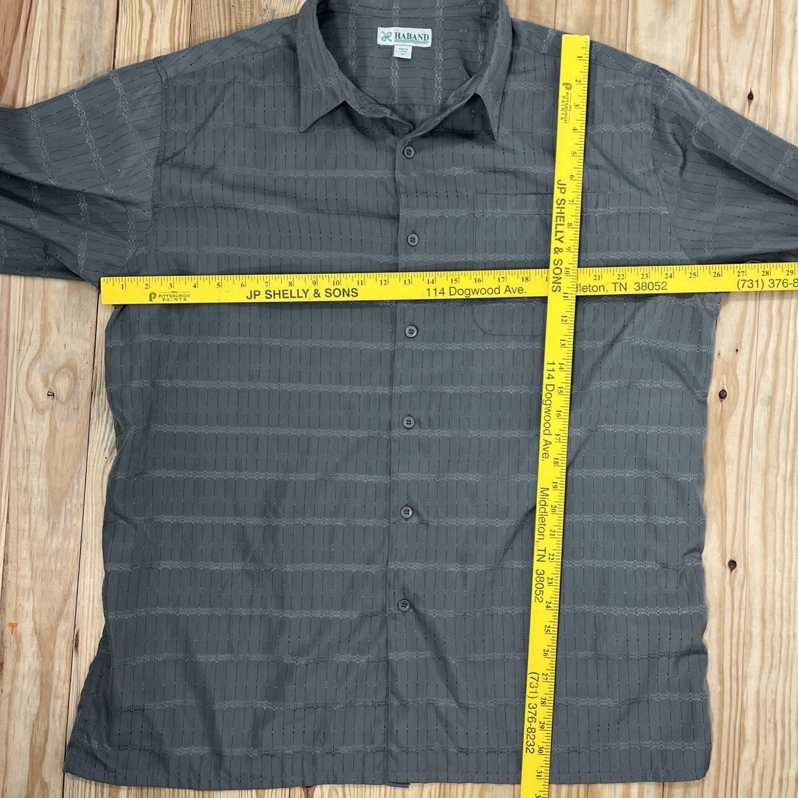 Vintage Haband Embroidered Green Button Up Shirt Size XL