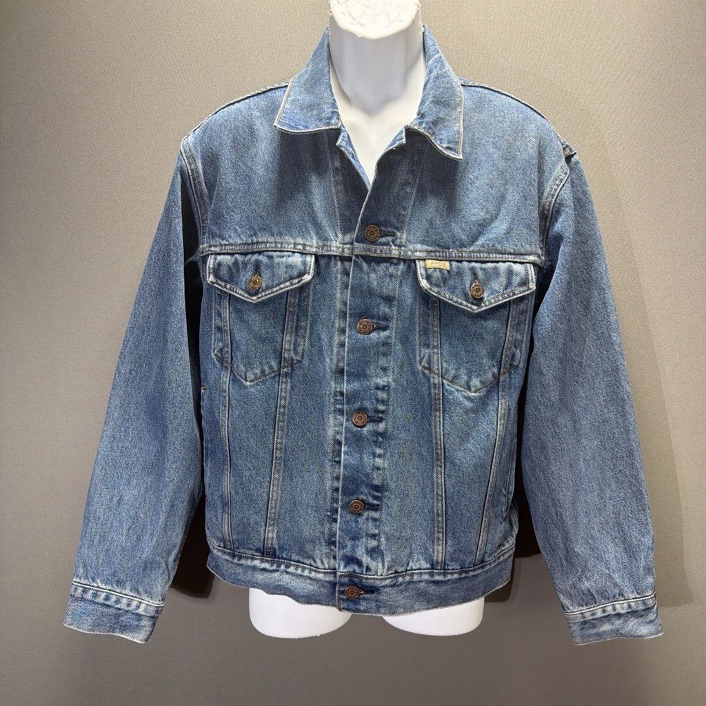 Vtg Levi Strauss Signature Men's Size S Blue Denim Trucker Jacket Classic Button