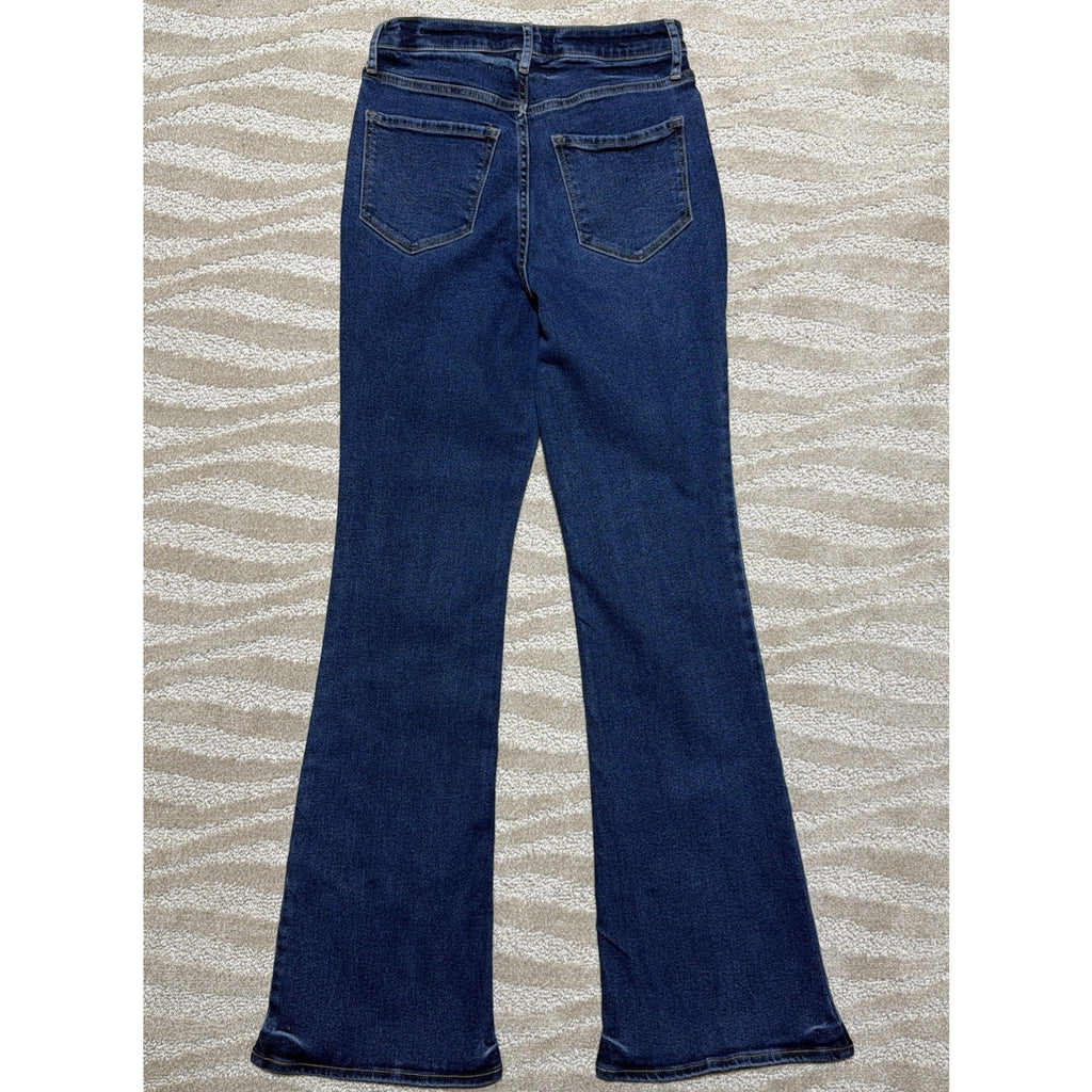 Old Navy Jeans Womens 2 Blue Denim Higher High Rise Flare Medium Wash Stretch