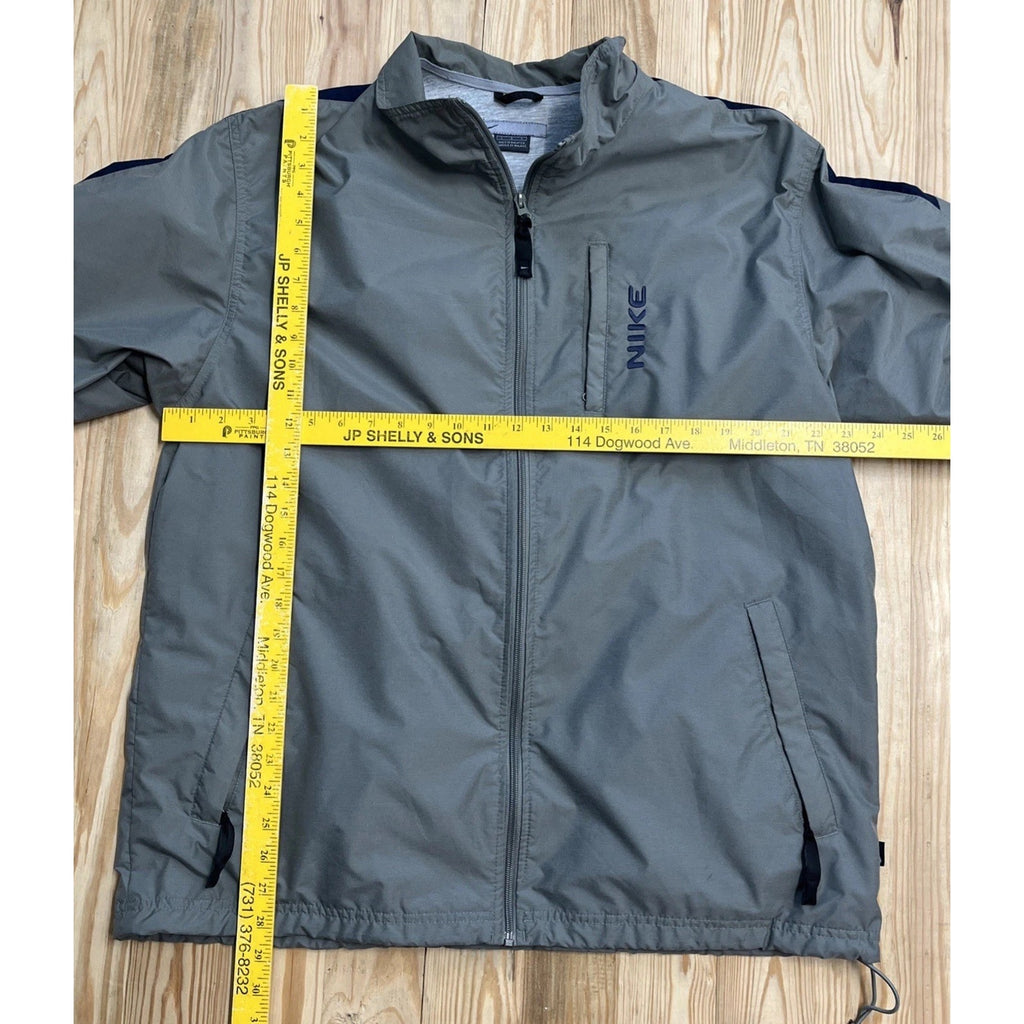 Vintage Nike Jacket Mens L Olive Green Spell Out Logo Lined Full Zip Sportswear