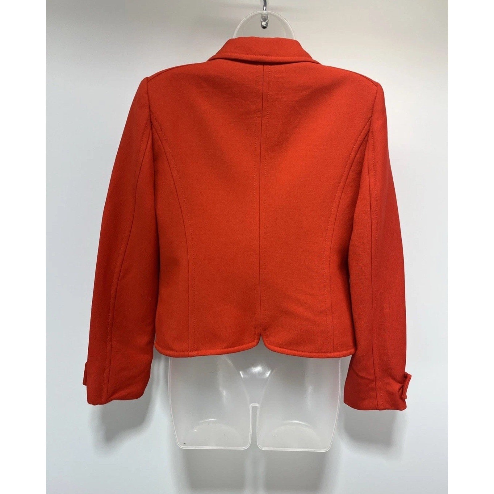 J Crew Woman's Sz M Burnt Orange Wool 4 Button Lined Blazer Jacket