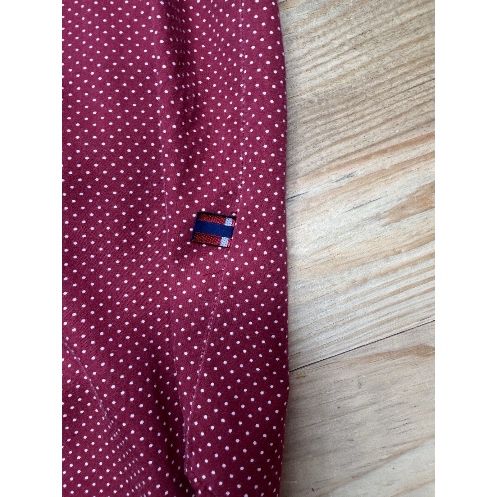 BB CLASSICS Men’s Shirt Sz XL Maroon Shortsleeve Polka Dot
