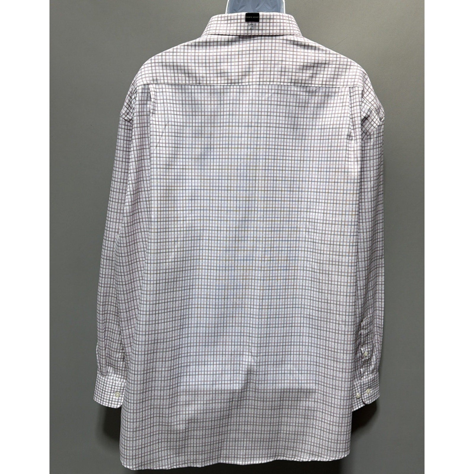 Pronto Uomo Mens Non Iron Dress Shirt 18 36/37 Tall Classic Fit Egypt Cotton NWT