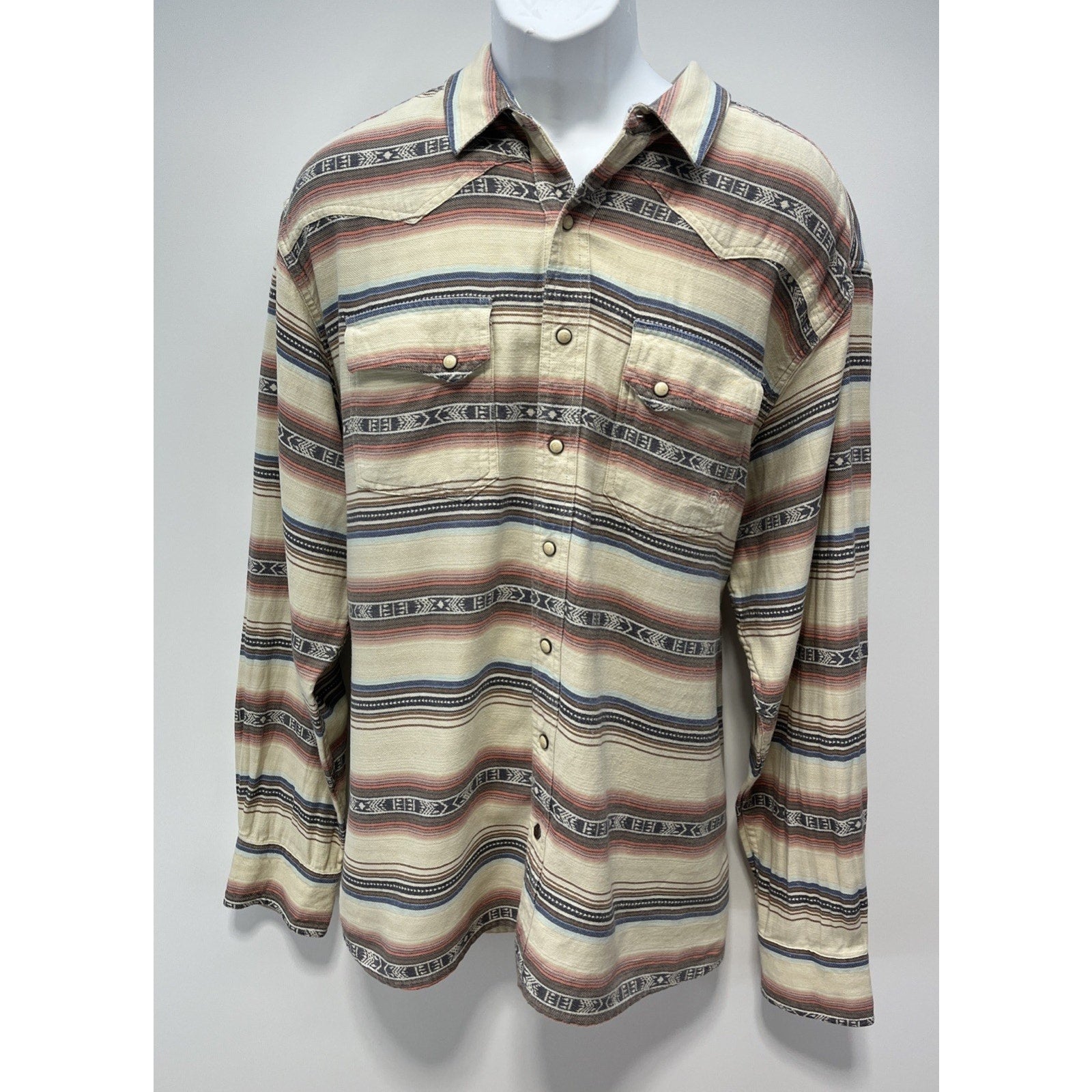 ARIAT MEN'S HUXLEY RETRO SNAP L/S SHIRT IN BONE WHITE XXL