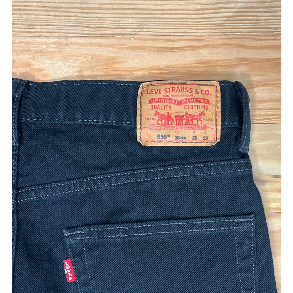 Levi Strauss 550 Jeans Men's 29/29 Black Relaxed Fit Mid Rise Tapered