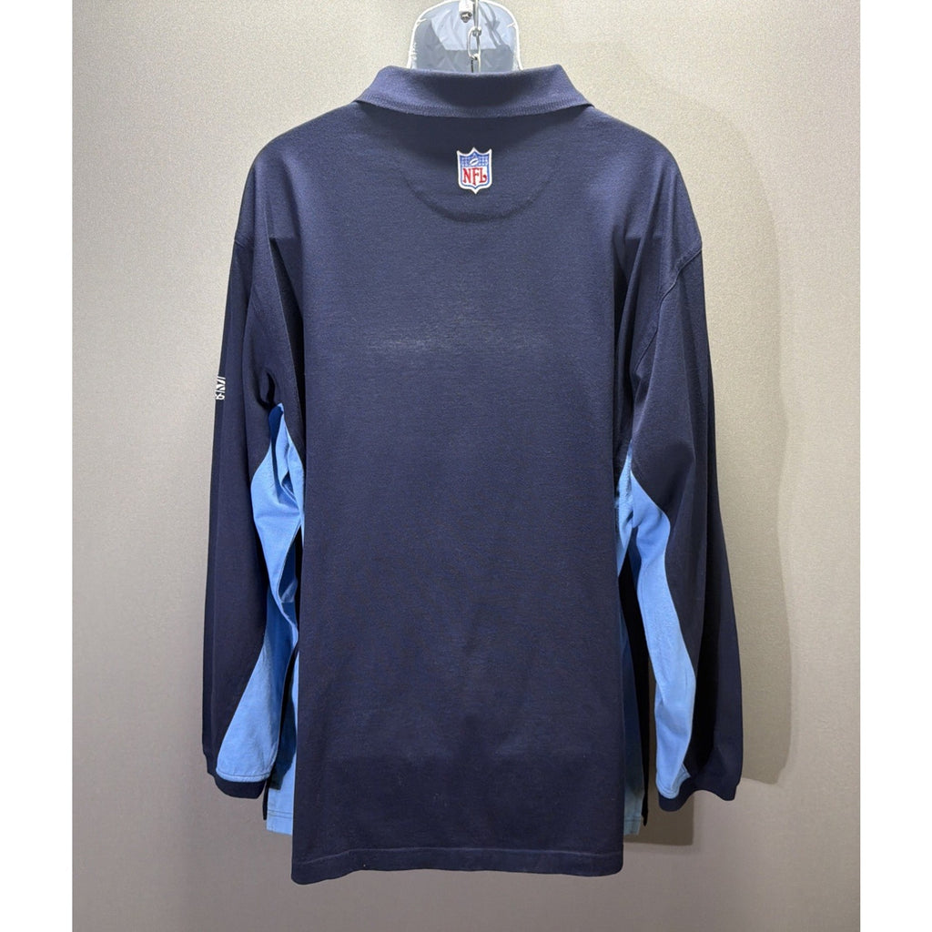 Vtg Tennessee Titans Reebok Team Polo Rugby Shirt 2XL Play Dry Mens Long Sleeve