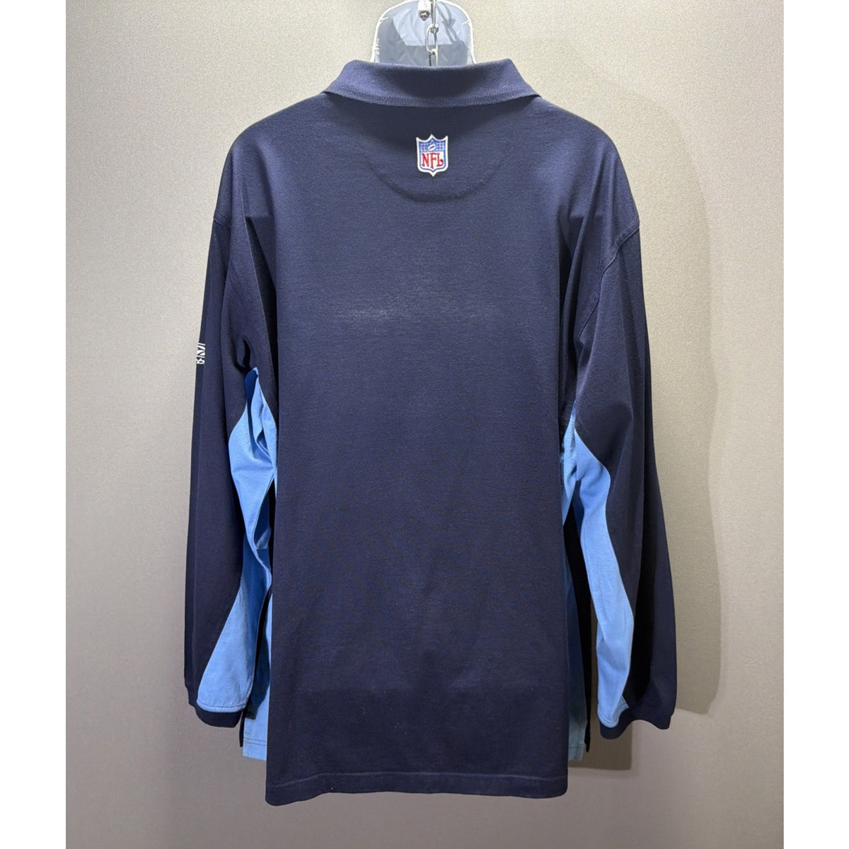 Vtg Tennessee Titans Reebok Team Polo Rugby Shirt 2XL Play Dry Mens Long Sleeve