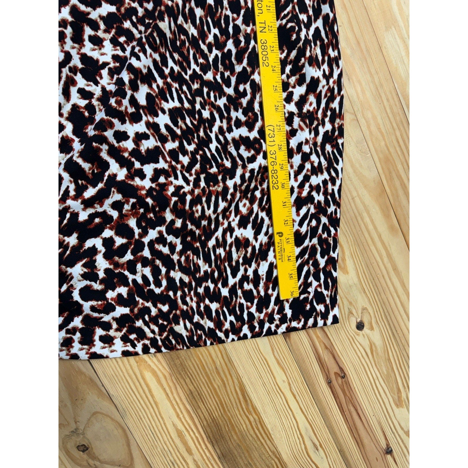 Calvin Klein Sleeveless Crew Neck Animal Print Scuba Sheath Dress Size 8
