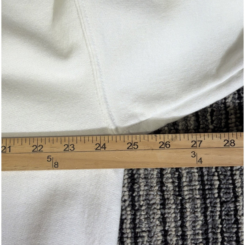Vintage Christmas Soft Fleece Sweatshirt Adult Large White Embroidered Hanes
