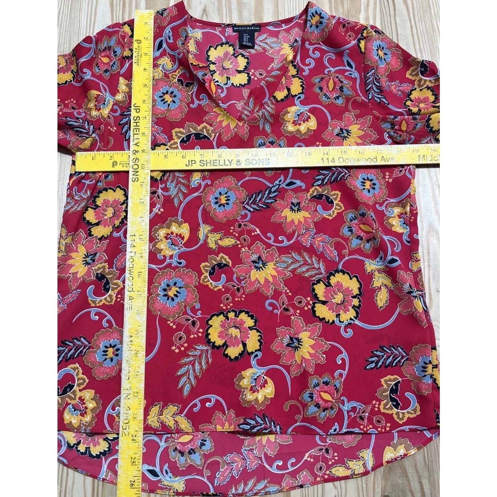 Mercer & Madison Womans Floral Blouse Size Small Peasant Boho Chic Tunic Fairy