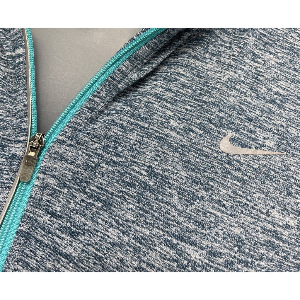Nike Dri-Fit Element Half Zip Running Top Long Sleeve Medium, Blue Space Dye