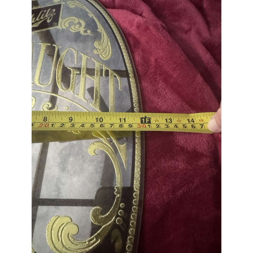 Vintage 1972 Schlitz On Draught Beer Bar Mirror Sign Oval 20” Beeco Milwaukee