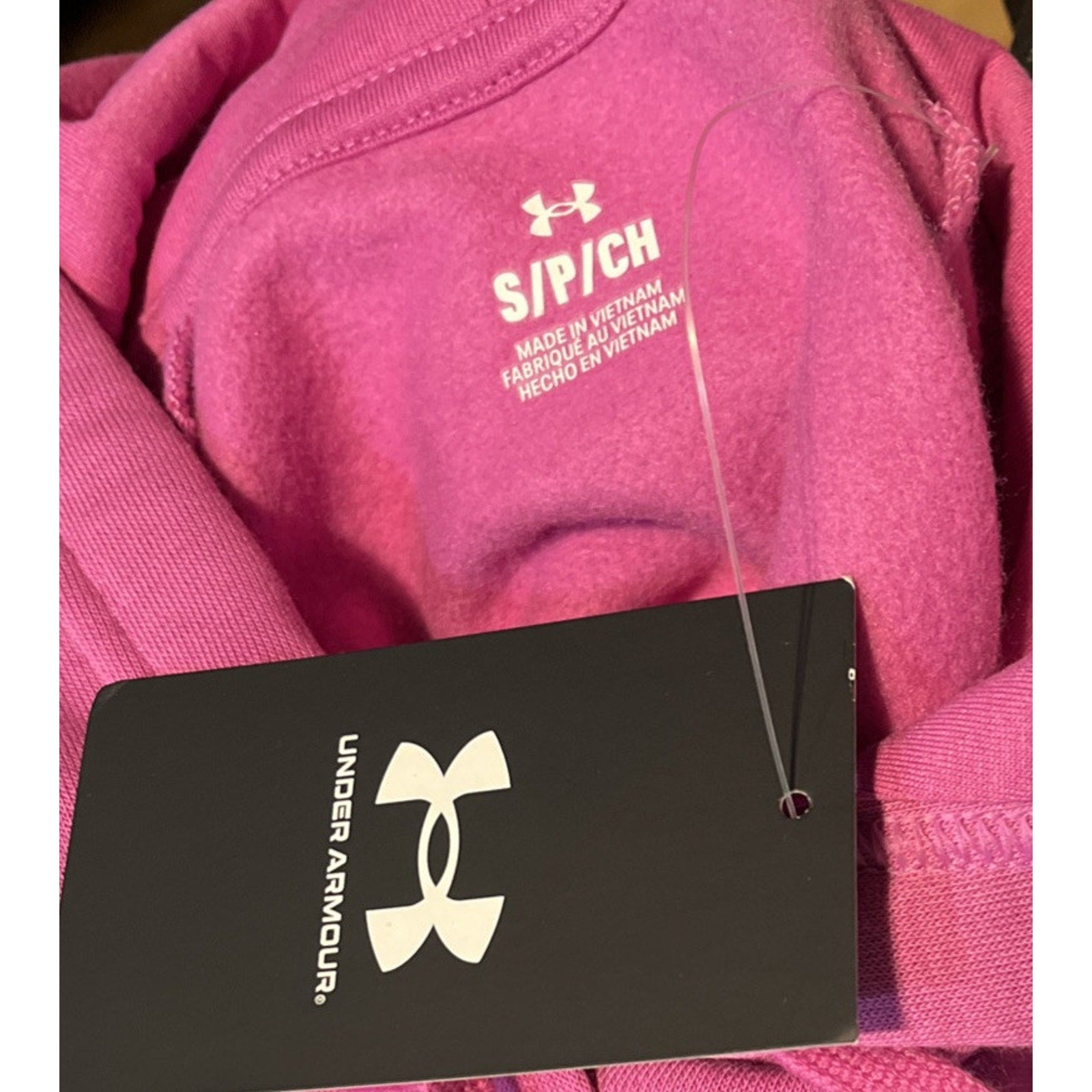 NWT Under Armour UA Rival Fleece Big Logo Pink Hoodie Size Small Active Fall
