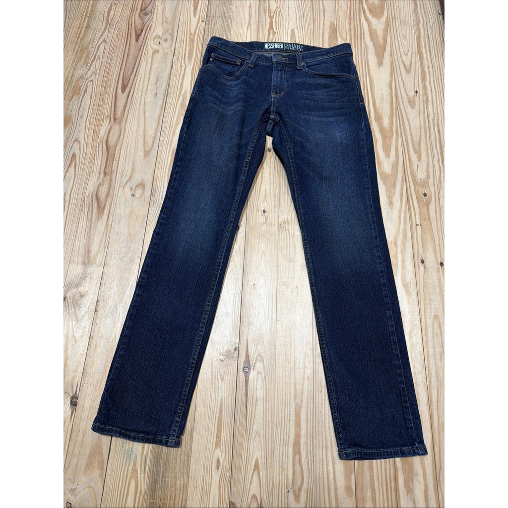 Free World Size 33 Dark Blue Denim Skinny Fit Jeans Men's Messenger