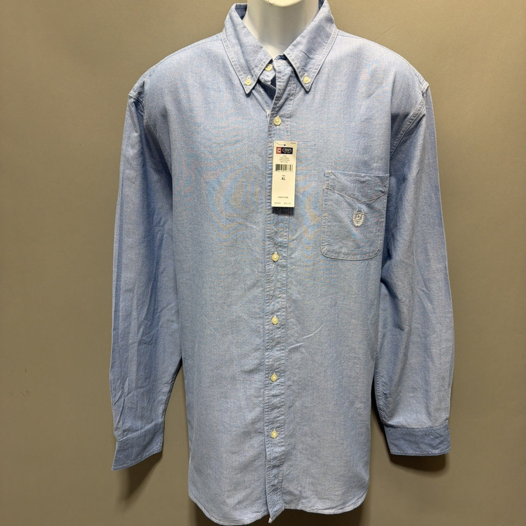 Chaps Blue Button Up Chambray Oxford Men’s XL Long Sleeve NWT