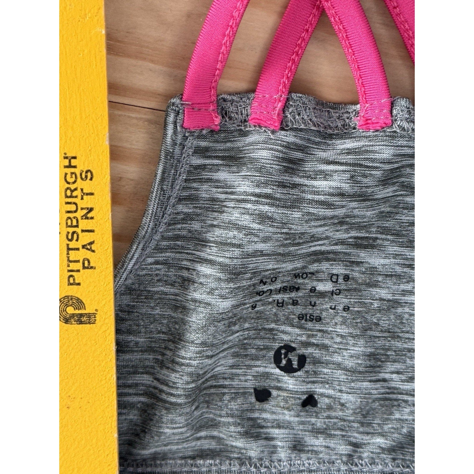 TEK GEAR Women's Tek Gear Elastic Back Workout Tank Gray Pink Size Medium