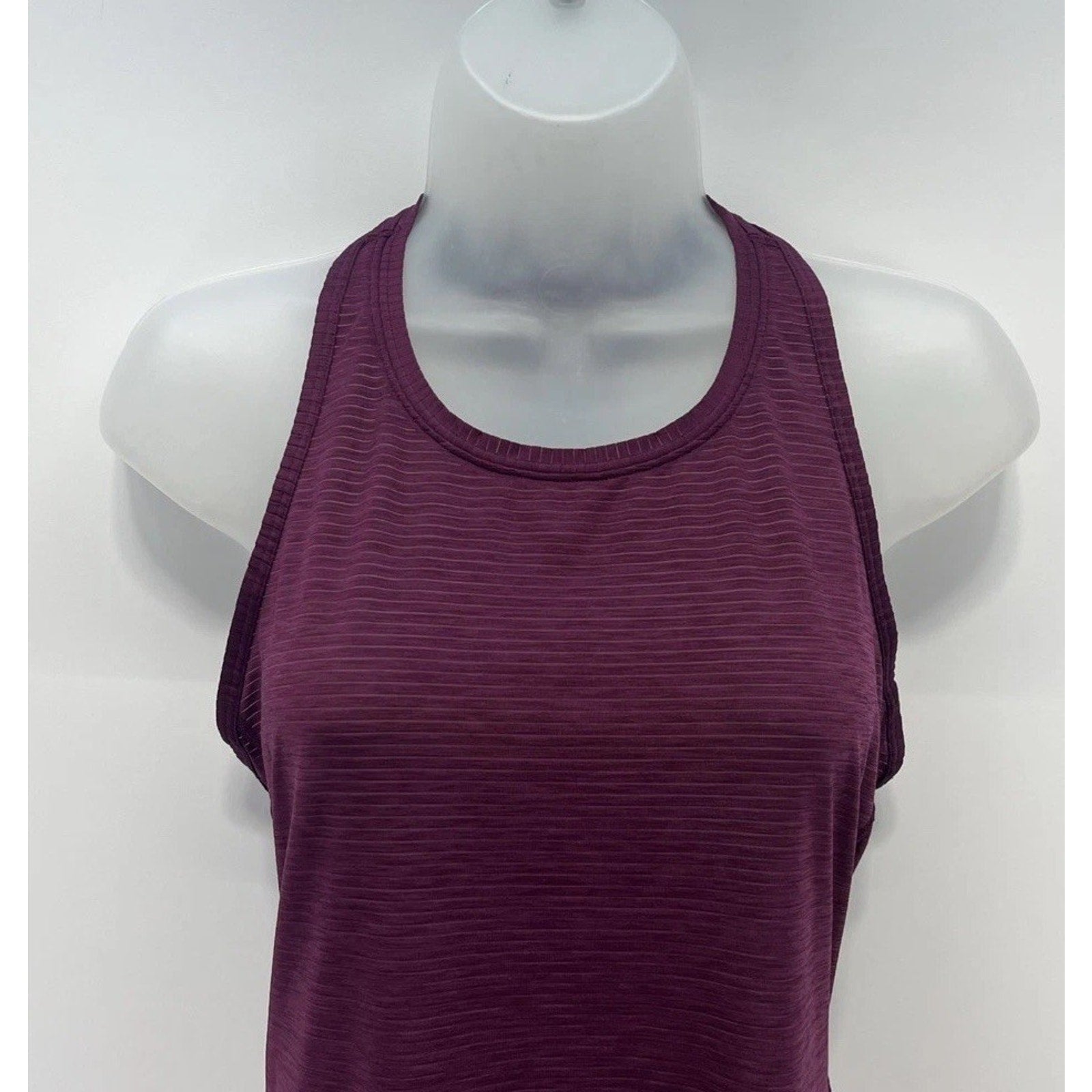 Athleta Shadow Stripe Racerback High Neck Chi Tank Size XS Purple Lightweight