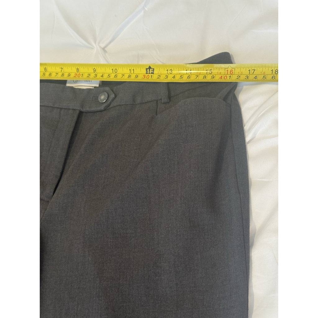 Calvin Klein Modern Fit Pants Womens 8 Gray Career Dress Trousers Stretch Wide
