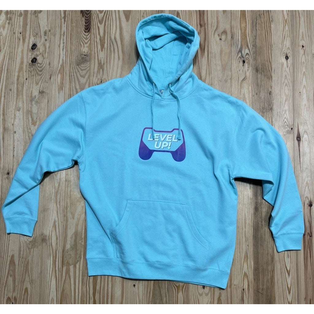 Independent Trading Company Unisex Graphic Fleece Hoodie in Teal size XL