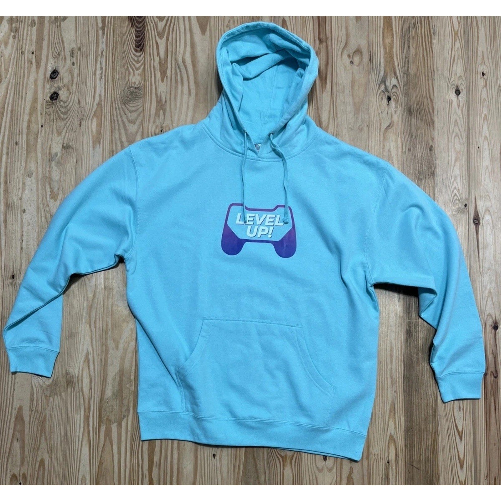Independent Trading Company Unisex Graphic Fleece Hoodie in Teal size XL