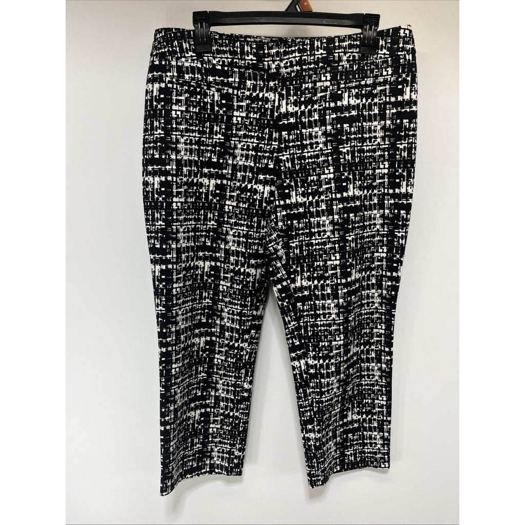 Apt. 9 Women's/Misses Size 8 Black And White Checkered Pattern Crop Pants